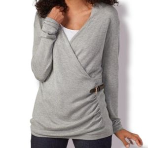 Soft Surroundings Cashmere Faux Wrap Sweater